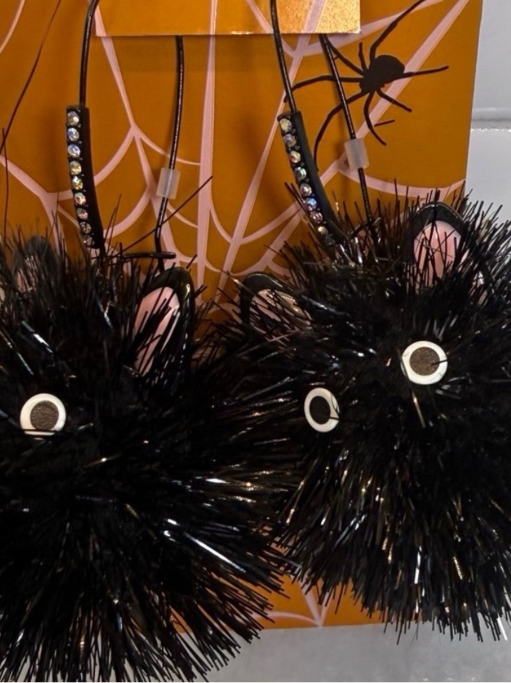 Betsey Johnson Cat Pom Pom Earrings - Picture 2 of 2